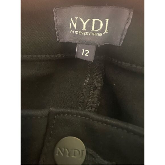 NYDJ Women's Marilyn Straight Black Denim Jean Sz 12 - Picture 8 of 10